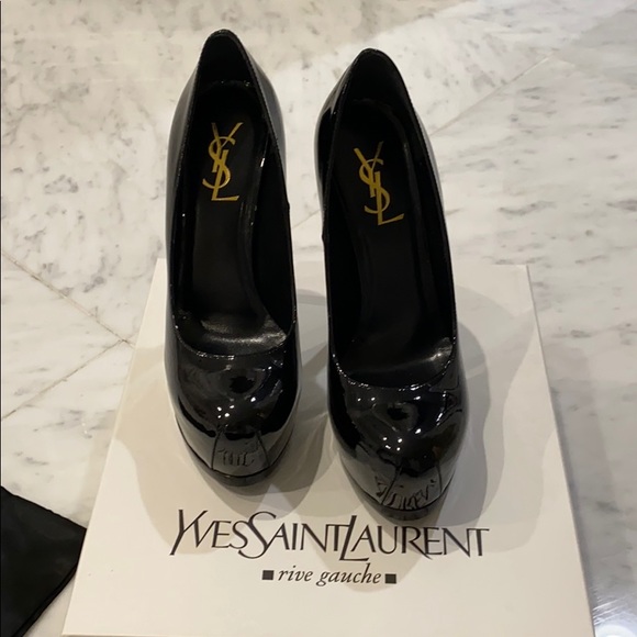 💯 authentic BNWT YSL saint laurent Black patent leather stilettos - Picture 3 of 7